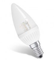LED лампа свечка с прозрачным рассеивателем